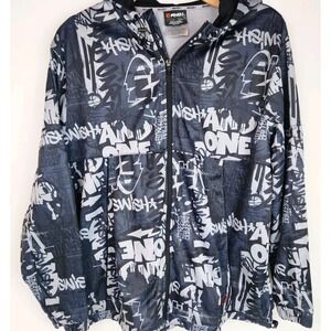 Vintage And1 Basketball Graffiti Y2K Full Zip Hoodie Sweatshirt‎ 2XL